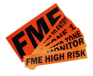 A fanned out group of inserts designed to fit the FME insert sign