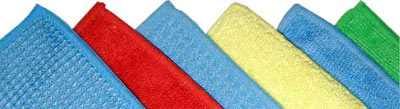 A tiered group of soft-looking towels of various colors