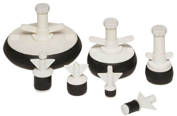 Various size nylon style plugs that expand when a threaded piece is tightened