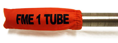 A tube cover sits around a one inch diameter piece of pipe