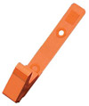 An orange plastic clip