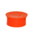 A small plastic piece for capping pipes