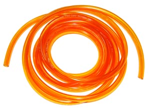 A roll of orange tinted tubing